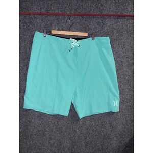 Hurley MBS1000 Men's Green One & Only‎ Solid 20" Mid Rise Board Shorts Size 38